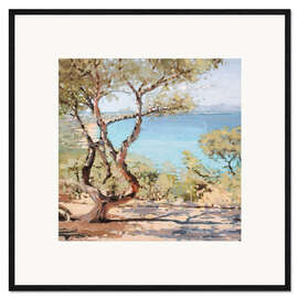 Ingelijste kunstdruk Ibiza viewed from Formentera