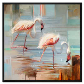 Gerahmter Kunstdruck Sardinische Flamingos II