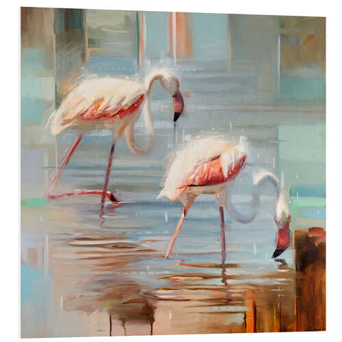 Foam board print Sardinian flamingos II