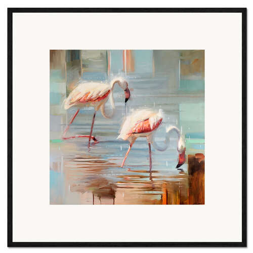 Gerahmter Kunstdruck Sardinische Flamingos II