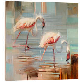 Holzbild Sardinische Flamingos II