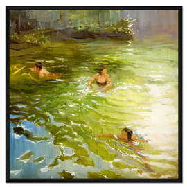 Gerahmter Kunstdruck Wild schwimmen