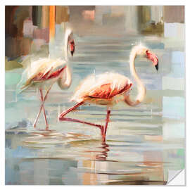 Wandsticker Sardinische Flamingos I