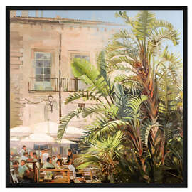 Gerahmter Kunstdruck Café in Syrakus