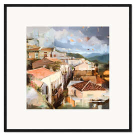 Impression artistique encadrée Toits de Sicile