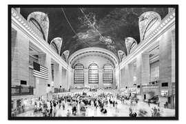 Gerahmter Kunstdruck Grand Central Terminal, New York (monochrom)