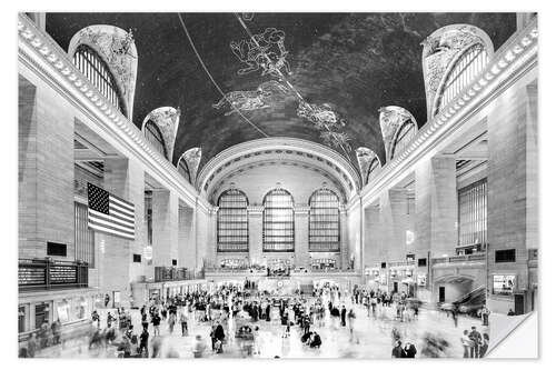 Selvklebende plakat Grand Central Terminal, New York (monochrome)