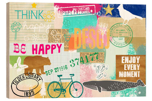 Holzbild Enjoy every Moment Collage