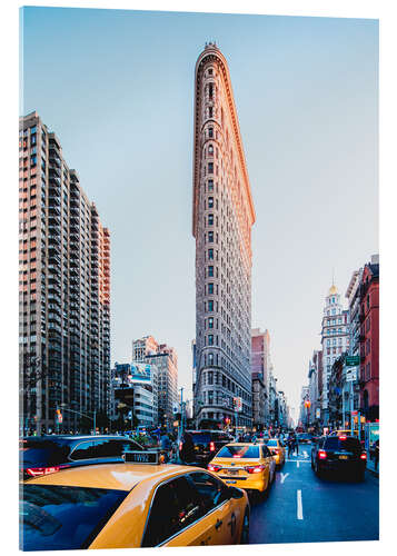 Acrylic print Flat Iron & Yellow Cabs, NYC