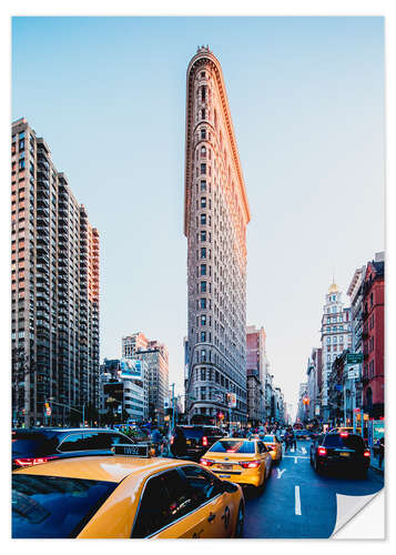 Vinilo para la pared Flat Iron y taxis en Nueva York