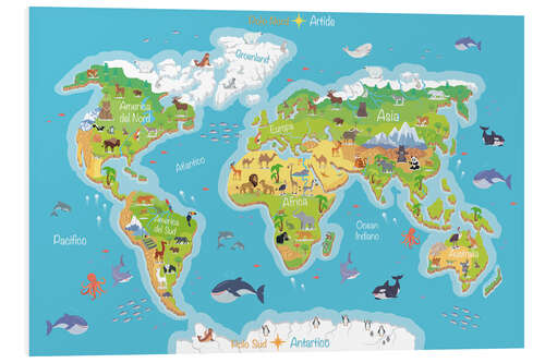 Quadro em PVC Mapa do mundo (italiano)