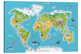 Magnettafel Weltkarte - Italienisch