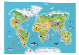 Foam board print  World map for children (German) - Kidz Collection