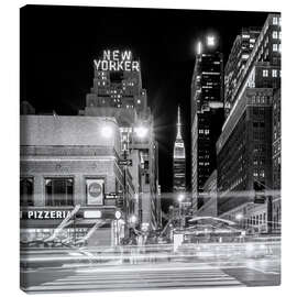 Canvas-taulu Ninth Ave, New Yorker * Empire State Building (monochrome)