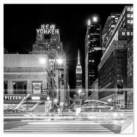 Vinilo para la pared Ninth Ave, New Yorker * Empire State Building (monochrome)