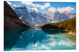 Tableau en aluminium Lac Moraine en automne, Canada