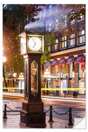 Wandsticker Dampfuhr in Gastown, Vancouver, Kanada