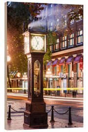 Tableau en bois Steam clock in Gastown, Vancouver, Canada