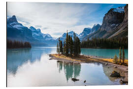 Aluminium print Famous Spirit Island on lake Maligne, Canada