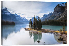 Canvas print Famous Spirit Island on lake Maligne, Canada - Matteo Colombo