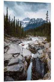 Foam board print Mistaya Canyon river, Banff, Canada