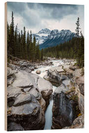 Stampa su legno Fiume del Mistaya Canyon, Banff, Canada