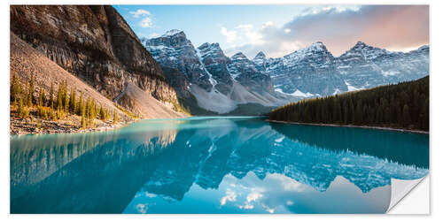 Naklejka na ścianę Moraine lake panoramic, Banff, Canada