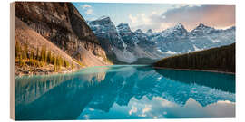 Hout print Moraine lake panoramic, Banff, Canada