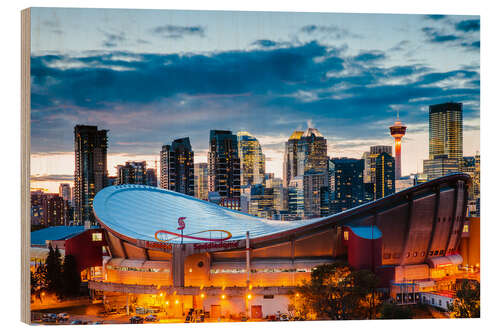 Wood print Stadium and Skyline of Calgary, Canada