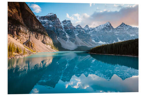 Foam board print Sunset over Moraine Lake, Banff, Canada