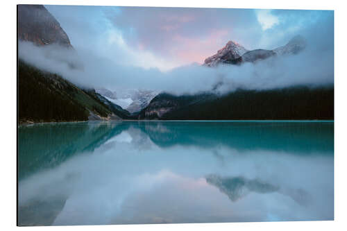 Stampa su alluminio Dawn at lake Louise, Banff, Canada