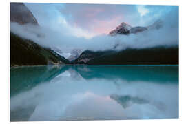 Tableau en PVC Dawn at lake Louise, Banff, Canada