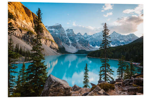 Hartschaumbild Sonnenuntergang über Moraine See, Kanada