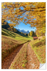 Wandsticker Goldener Herbst mit Blick auf die Zugspitze