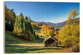 Wood print Autumn in Upper Bavaria