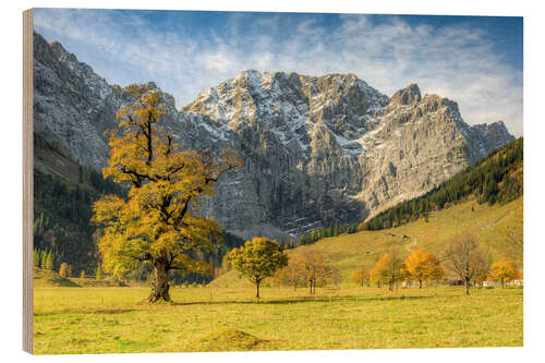 Holzbild Großer Ahornboden in Österreich im Herbst