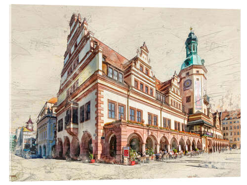 Acrylic print Leipzig Old Town Hall