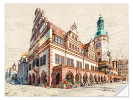 Selvklebende plakat Leipzig Old Town Hall