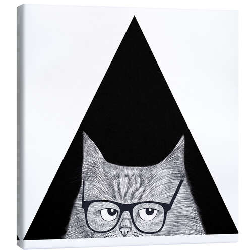 Canvas print Smart cat in triangle