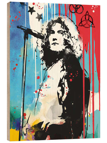 Wood print Robert Plant, Led Zeppelin