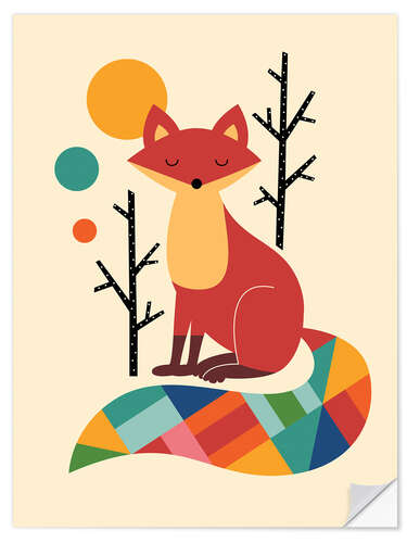 Selvklebende plakat Rainbow Fox