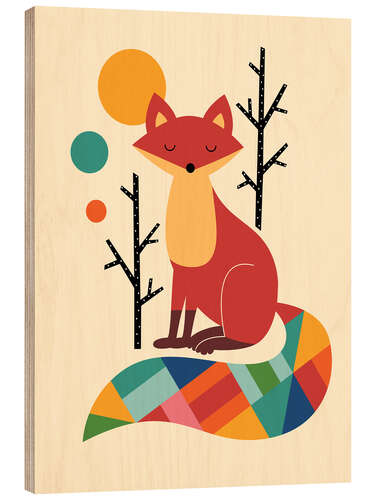 Wood print Rainbow Fox