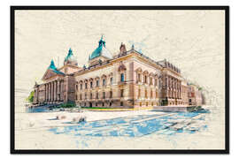 Gerahmter Kunstdruck Leipzig   Bundesverwaltungsgericht