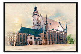 Gerahmter Kunstdruck Leipzig   Thomaskirche