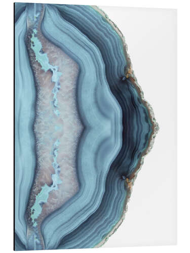 Tableau en aluminium Agate bleu clair