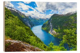 Holzbild Geirangerfjord - Norwegen