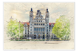 Plakat  Leipzig New Town Hall - Peter Roder