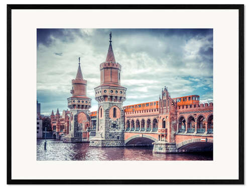 Plakat artystyczny premium w ramie Oberbaumbrücke Berlin