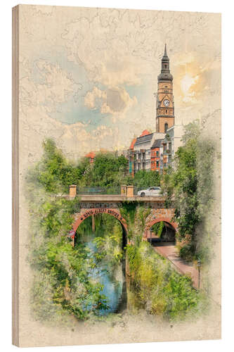 Puutaulu Leipzig, Karl Heine Canal, King Albert Bridge