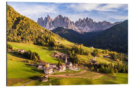 Cuadro de aluminio Autumn in Funes, Dolomites